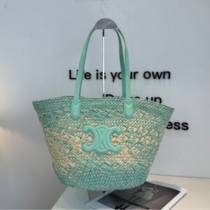 Celine 50X 28X 25cm straw tote bag
